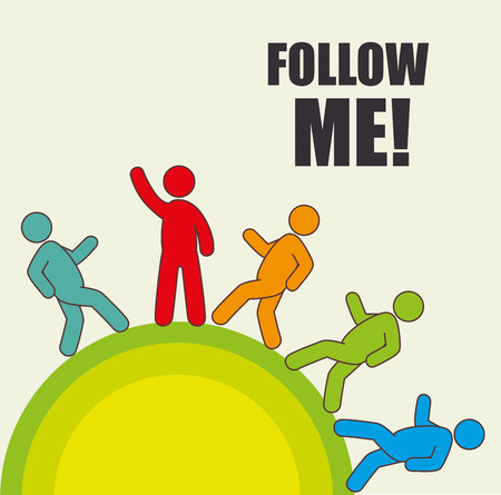 Follow me social network theme, vector illustrationのイラスト素材