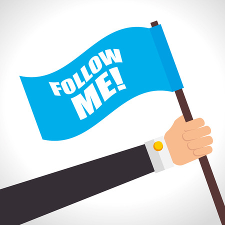 Follow me social network theme, vector illustrationのイラスト素材