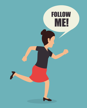 Follow me social network theme, vector illustrationのイラスト素材
