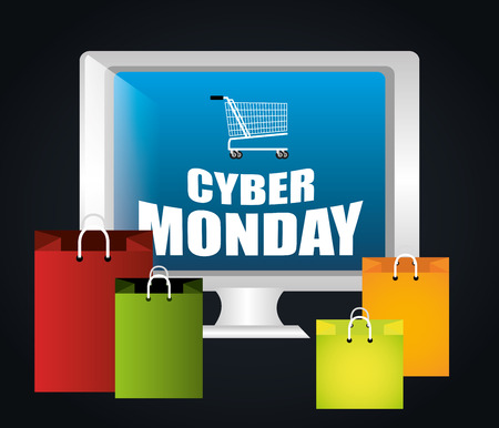 Cyber monday ecommerce shopping design, vector illustration.のイラスト素材