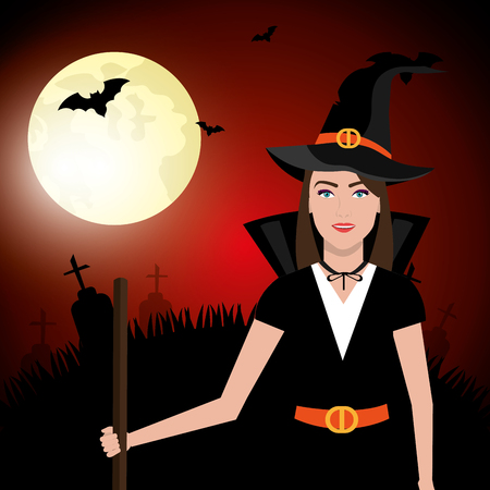 Happy halloween party festival, vector illustration  のイラスト素材