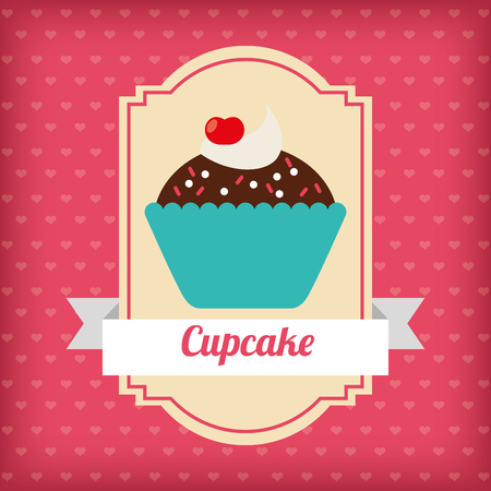 cupcake card design, vector illustration eps10 graphicのイラスト素材