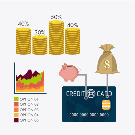 Business growth and money savings statistics design, vector illustrationのイラスト素材
