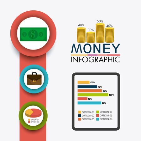Business growth and money savings statistics design, vector illustrationのイラスト素材