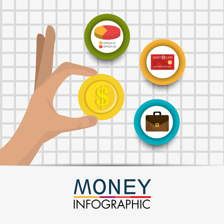 Business growth and money savings statistics design, vector illustrationのイラスト素材