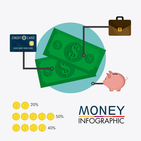 Business growth and money savings statistics design, vector illustrationのイラスト素材