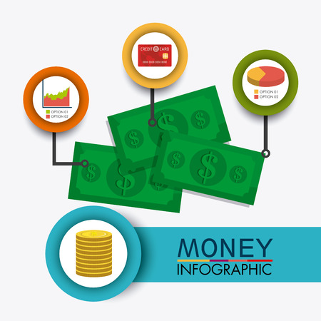 Business growth and money savings statistics design, vector illustrationのイラスト素材