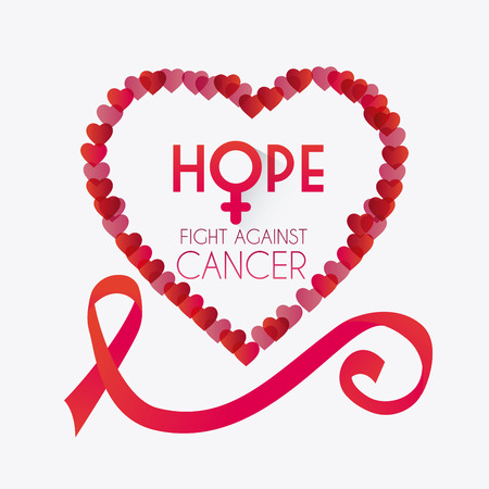 Against breast cancer campaign message, vector illustration.のイラスト素材