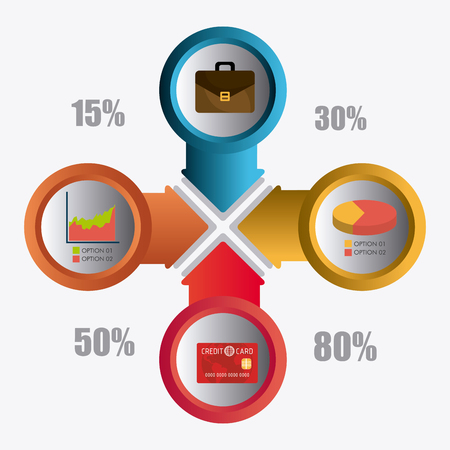 Business growth and money savings infographics design, vector illustrationのイラスト素材
