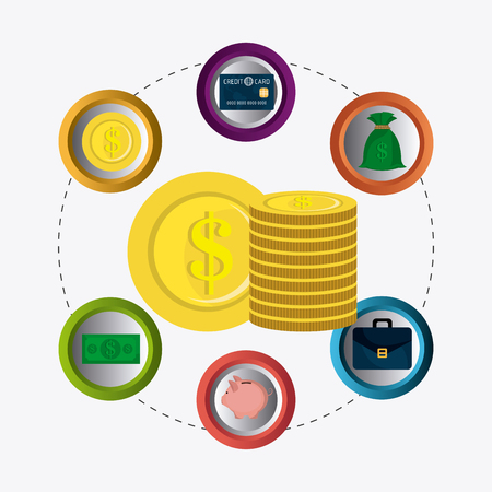 Business growth and money savings infographics design, vector illustrationのイラスト素材