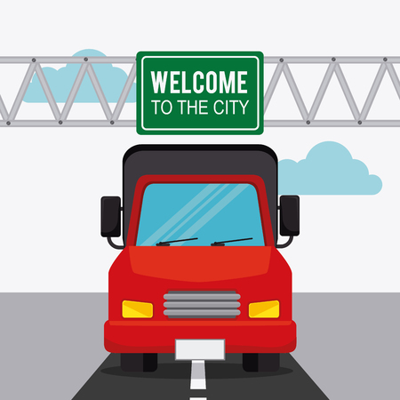 Transport, traffic on road and vehicles design, vector illustration.のイラスト素材