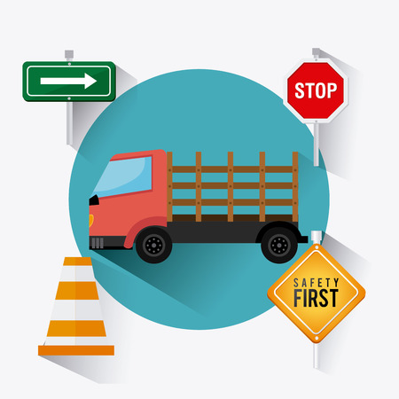 Transport, traffic on road and vehicles design, vector illustration.のイラスト素材