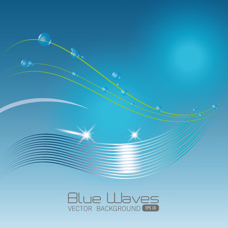 Blue and white waves colorful background design, vector illustration.のイラスト素材