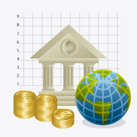 Global economy, money and business design, vector illustrationのイラスト素材