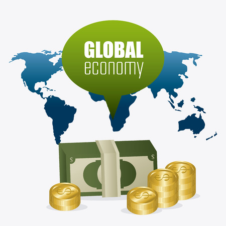 Global economy, money and business design, vector illustrationのイラスト素材