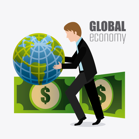 Global economy, money and business design, vector illustrationのイラスト素材