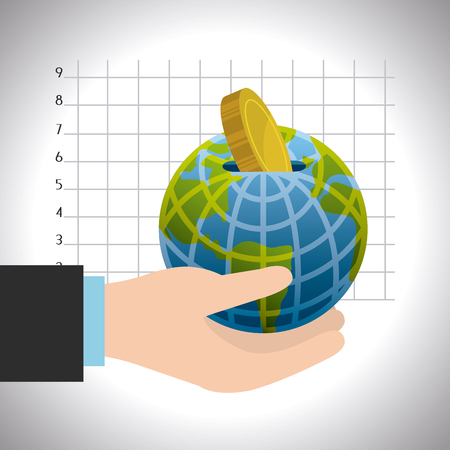 Global economy, money and business design, vector illustrationのイラスト素材