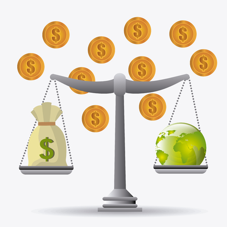 Global economy, money and business design, vector illustrationのイラスト素材