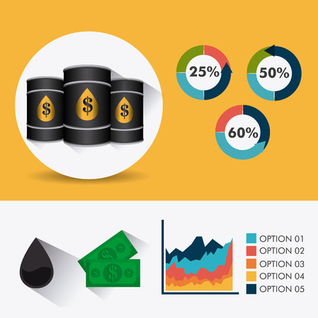 Petroleum and oil industry infographic design, vector illustrationのイラスト素材
