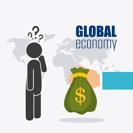Global economy, money and business design, vector illustrationのイラスト素材