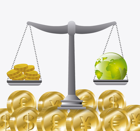 Global economy, money and business design, vector illustrationのイラスト素材