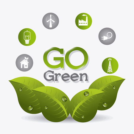 Green energy and ecology theme design, vector illustration.のイラスト素材
