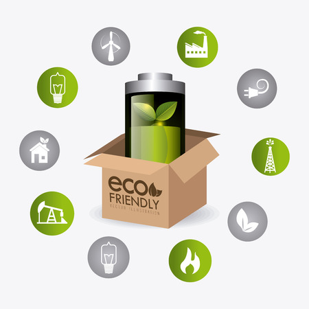 Green energy and ecology theme design, vector illustration.のイラスト素材