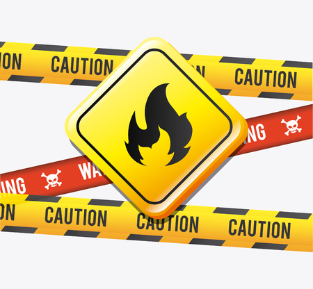 danger and caution design, Advertising sign, vector illustrationのイラスト素材
