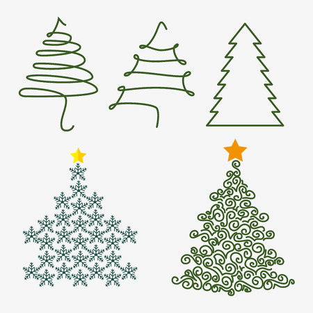 Merry christmas decorative stuffs and pine tree design, vector illustration eps 10.のイラスト素材