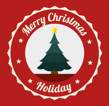 Merry christmas decorative stuffs and pine tree design, vector illustration eps 10.のイラスト素材