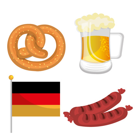 Germany culture and oktober festival holiday, vector illustration.のイラスト素材