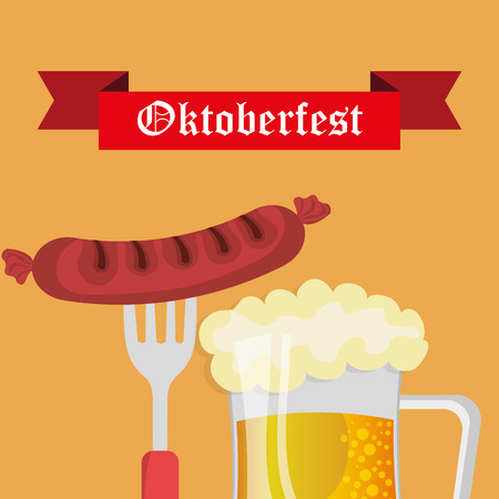 Germany culture and oktober festival holiday, vector illustration.のイラスト素材