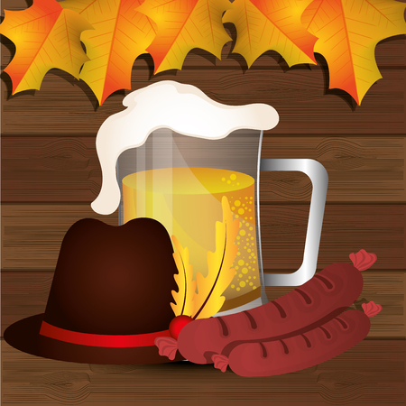 Germany culture and oktober festival holiday, vector illustration.のイラスト素材