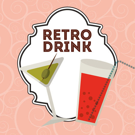 retro drink design, vector illustration eps10 graphicのイラスト素材