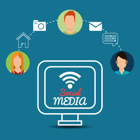 Social media and networking design, vector illustration.のイラスト素材