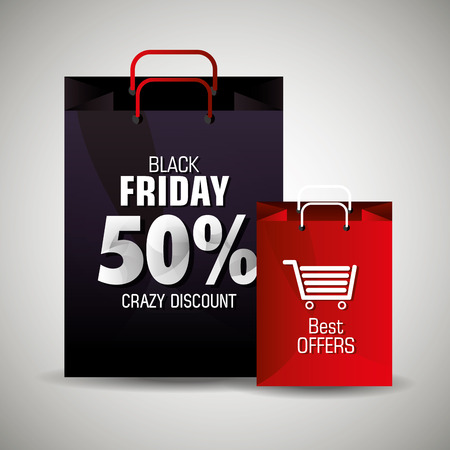 Shopping black friday day discounts, vector illustration eps 10のイラスト素材