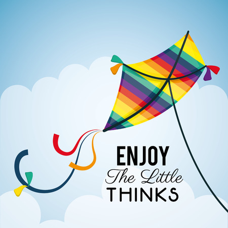 Kite childhood games cartoon design, vector illustration.のイラスト素材