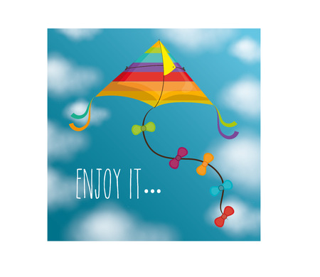 Kite childhood games cartoon design, vector illustration.のイラスト素材