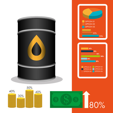 Petroleum and oil industry prices design, vector illustrationのイラスト素材