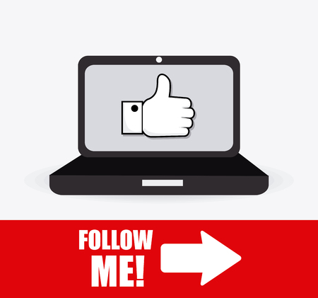 Follow me social and business theme design, vector illustration.のイラスト素材