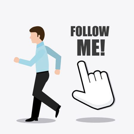 Follow me social and business theme design, vector illustration.のイラスト素材