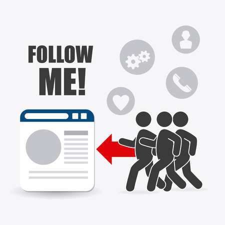 Follow me social and business theme design, vector illustration.のイラスト素材