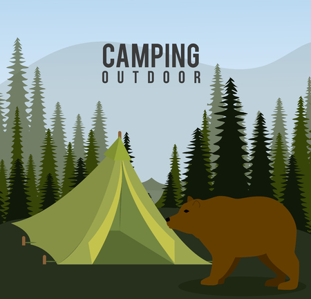 Camping  design over landscape background, vector illustration.のイラスト素材