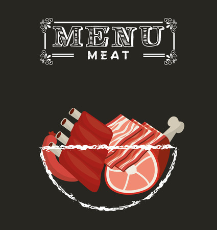 meat menu design, vector illustration eps10 graphicのイラスト素材