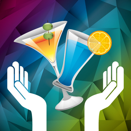 cocktail recipe book design, vector illustration eps10 graphicのイラスト素材