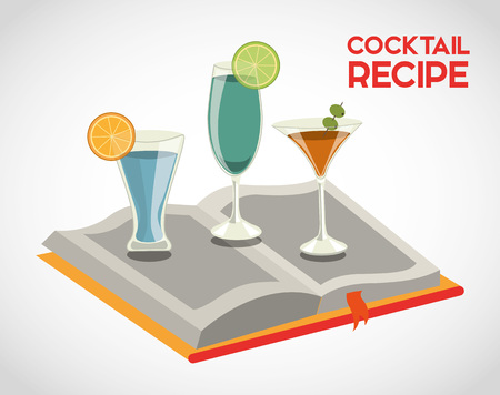 cocktail recipe book design, vector illustration eps10 graphicのイラスト素材
