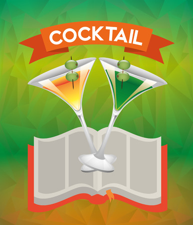 cocktail recipe book design, vector illustration eps10 graphicのイラスト素材