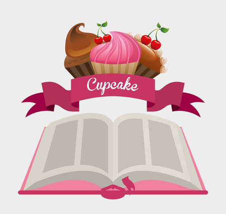 cupcake recipe book design, vector illustration eps10 graphicのイラスト素材
