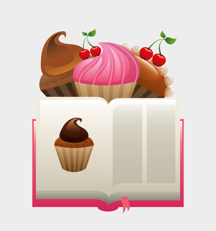cupcake recipe book design, vector illustration eps10 graphicのイラスト素材