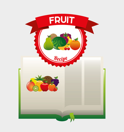 fruit recipe book design, vector illustration eps10 graphicのイラスト素材